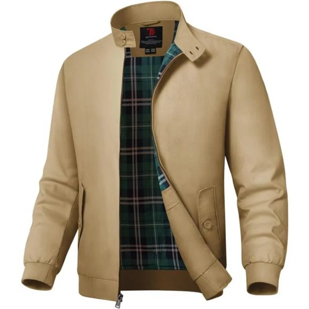 Men's Bomber Jacket Cotton Lightweight Windbreaker Full Zip Casual Fashion Coat
